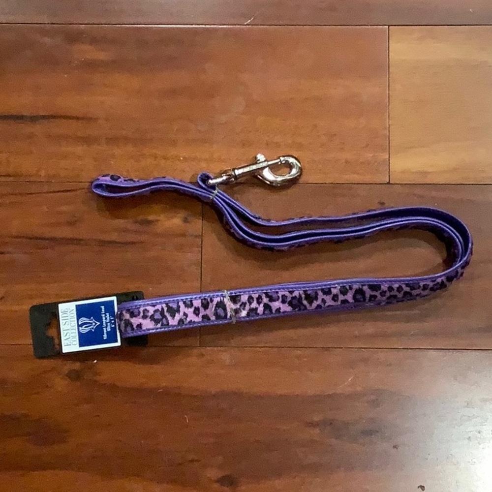 Purple Leopard Print Dog Leash